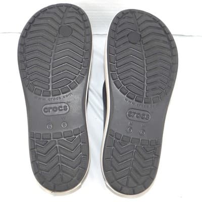 Crocs Crocband Platform Flip Sandals Black White Womens 8 Mens 6 Thong Flatform - Thumbnail 7