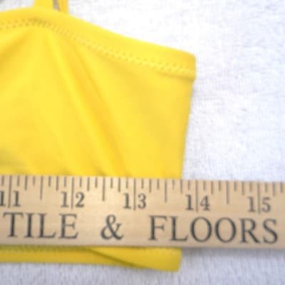 Womens Yellow Tie Shoulder Bandeau Bikini Set High Cut Two Piece Swimsuit M - Thumbnail 7