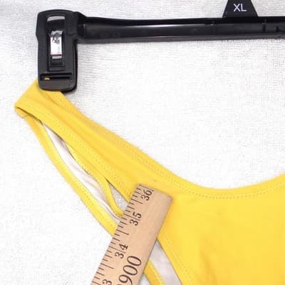 Womens Yellow Tie Shoulder Bandeau Bikini Set High Cut Two Piece Swimsuit M - Thumbnail 11