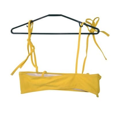 Womens Yellow Tie Shoulder Bandeau Bikini Set High Cut Two Piece Swimsuit M - Thumbnail 4