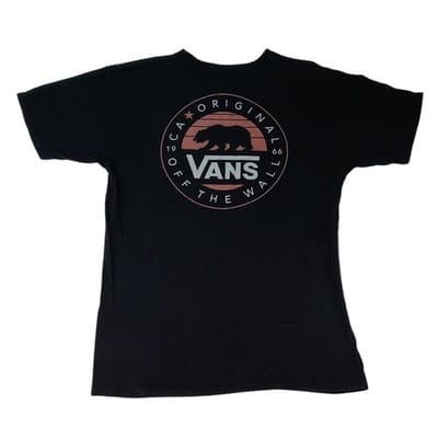 Vans Off The Wall California Originals Bear Graphic TShirt Mens Black Size Large - Thumbnail 3
