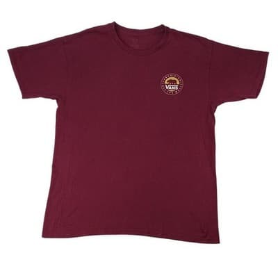Vans California Originals Graphic T Shirt Burgundy Bear Logo Men's Large