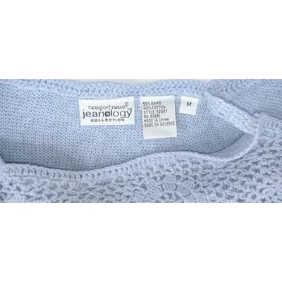Jeanology Collection Womens Blue Crochet Floral Tank Top Size M - Thumbnail 2