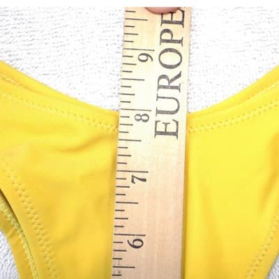 Womens Yellow Tie Shoulder Bandeau Bikini Set High Cut Two Piece Swimsuit M - Thumbnail 14