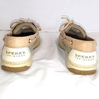 Sperry Top-Sider Womens Tan Leather Mesh Boat Shoes Loafers Size 7M - Thumbnail 5