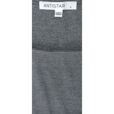 ANTISTAR Women's Charcoal Gray Ribbed Boat Neck Short Sleeve Dress Size L - Thumbnail 3