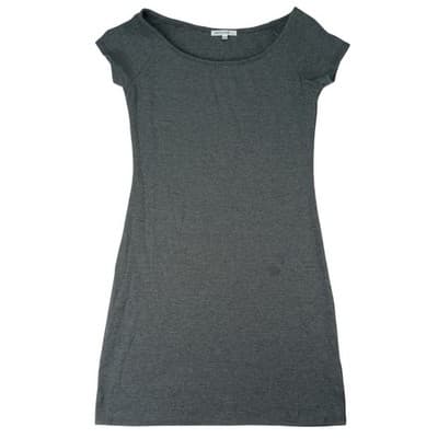 ANTISTAR Women's Charcoal Gray Ribbed Boat Neck Short Sleeve Dress Size L