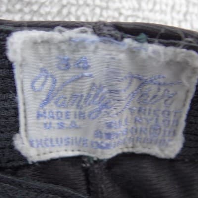 Vintage Vanity Fair Black Nylon Tricot Pajama Pants Made in USA Size 34 -Small - Thumbnail 2