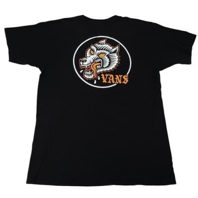 Vans Men's Black Wolf Graphic T-Shirt Size Large - Thumbnail 4