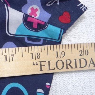 Koi Basics Womens XS Navy Blue Medical Print V-Neck Scrub Top Nurses Hero - Thumbnail 4