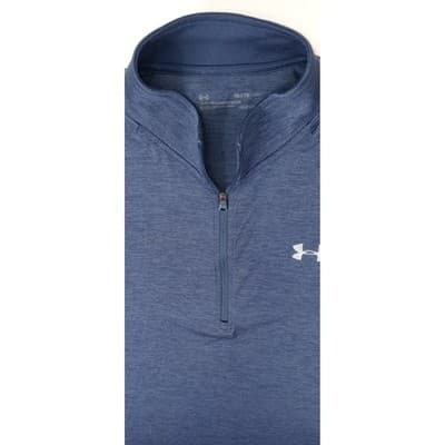 Under Armour Mens 1/2 Zip Pullover Long Sleeve Athletic Shirt Navy Blue Size XL - Thumbnail 2