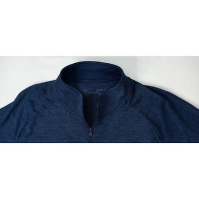 Under Armour Mens 1/2 Zip Pullover Long Sleeve Athletic Shirt Navy Blue Size XL - Thumbnail 3