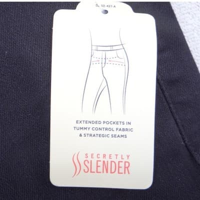 NWT-St Johns Bay Secretly Slender Straight Leg Black 16P Short Tummy Control - Thumbnail 4