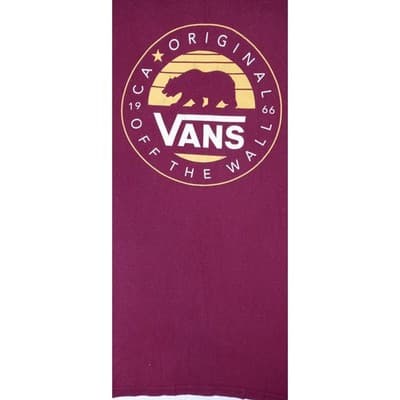 Vans California Originals Graphic T Shirt Burgundy Bear Logo Men's Large - Thumbnail 5