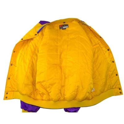 Nike Los Angeles Lakers Vintage NBA Bomber Jacket Yellow Purple XXL - Thumbnail 2