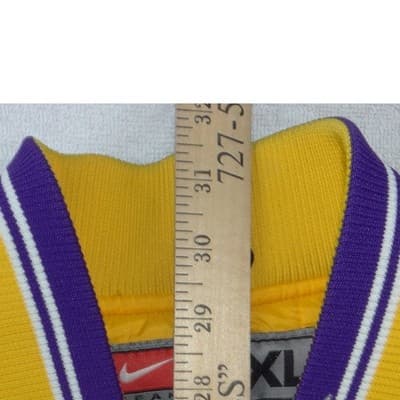 Nike Los Angeles Lakers Vintage NBA Bomber Jacket Yellow Purple XXL - Thumbnail 9