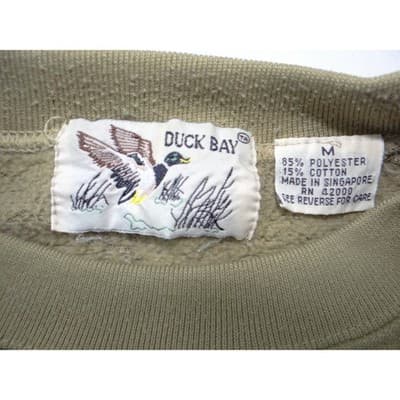Vintage Duck Bay Camouflage Raglan Crewneck Sweatshirt Mens Medium Green Brown - Thumbnail 2