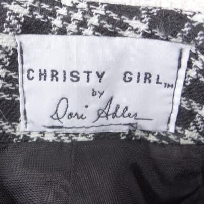 Christy Girl Dori Adler Vintage Black White Plaid Pencil Skirt High Waist - Thumbnail 2
