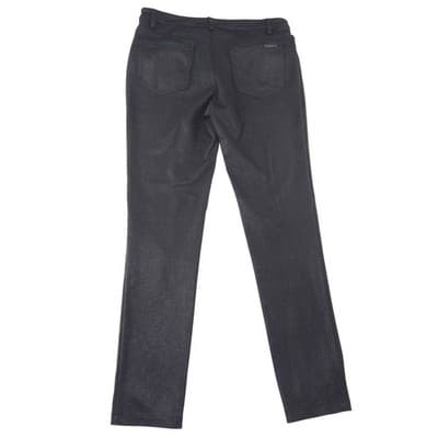Michael Kors Womens Black Textured Skinny Pants Mid Rise Slim Trousers Size 6 - Thumbnail 3