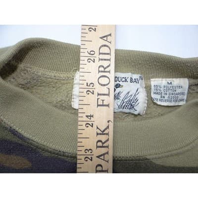 Vintage Duck Bay Camouflage Raglan Crewneck Sweatshirt Mens Medium Green Brown - Thumbnail 6