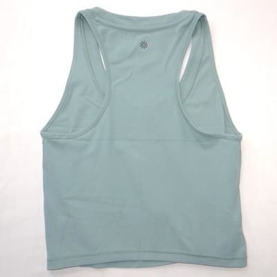 Athleta Womens Racerback Cropped Tank Top Sage Green Small Petite SP Scoop Neck - Thumbnail 3