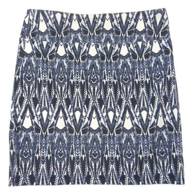 American Eagle Outfitters Blue White Geometric Tribal Print Mini Skirt Womens M - Thumbnail 3