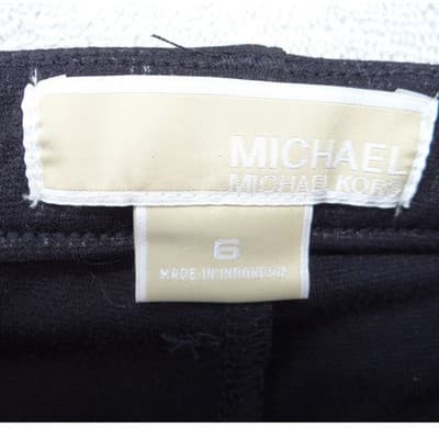 Michael Kors Womens Black Textured Skinny Pants Mid Rise Slim Trousers Size 6 - Thumbnail 2