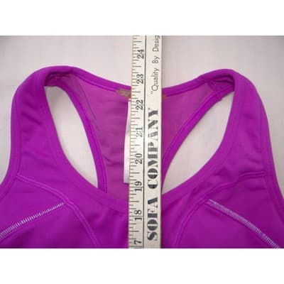 Athleta Womens Purple Racerback Workout Tank Top Built-in Bra Style 819383 Small - Thumbnail 6