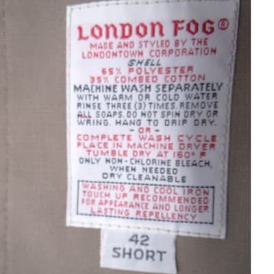 London Fog Mens Vintage Trench Coat Tan Khaki Mac Jacket 42 Short - Thumbnail 3