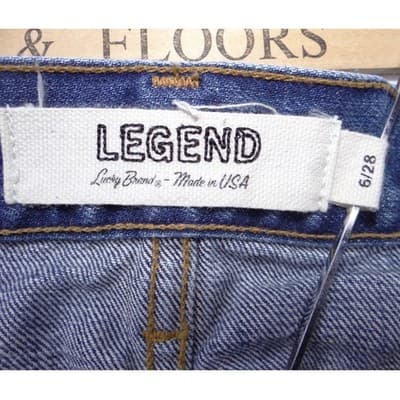 Lucky Brand Legend Women's Blue Straight Leg Jeans Medium Wash Made in USA 34x27 - Thumbnail 2
