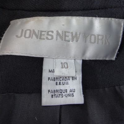 Jones New York Womens Black Button Front Tailored Blazer Jacket Size 10 - Thumbnail 3