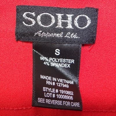SOHO Apparel Ltd Womens Red Slim Leg Stretch Dress Pants Size S - Thumbnail 2