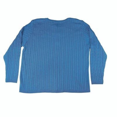 Alfred Dunner Teal Blue Cable Knit Cardigan Sweater Women's XL Button Front - Thumbnail 3