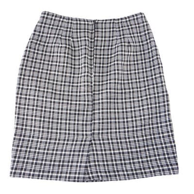 Christy Girl Dori Adler Vintage Black White Plaid Pencil Skirt High Waist - Thumbnail 3