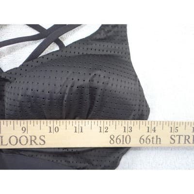 Victoria Sport Black Strappy Perforated Mesh Sports Bra 34C Medium Impact - Thumbnail 5