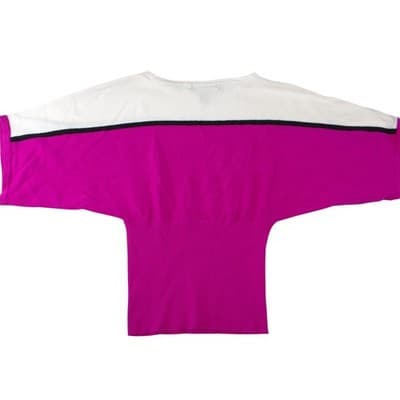Style & Co Petite Magenta Pink Colorblock Batwing Dolman Knit Sweater Top PP - Thumbnail 3