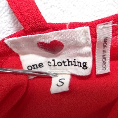 One Clothing Womens Red Strappy Cage Back Tank Top Small Sleeveless Curved Hem - Thumbnail 2