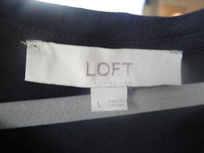 LOFT Black Ruffled Sleeve Dress - Size L - Thumbnail 2