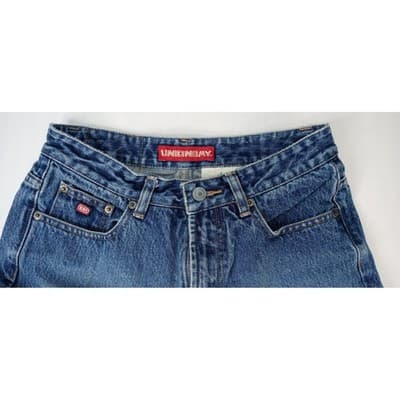Vintage UnionBay Blue Denim Jeans Junior Size 1 Wide-Leg Straight-Leg Denim Pant - Thumbnail 5