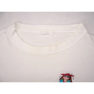 White Embroidered T Shirt Funny Quote I Shop Therefore I Am Broke Graphic Tee - Thumbnail 2