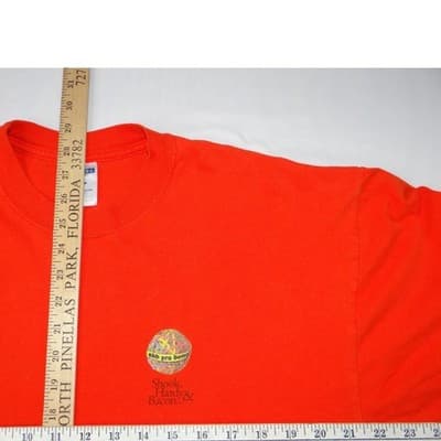 Vintage Orange T Shirt Shook Hardy & Bacon "One Person Can Make A Difference" XL - Thumbnail 10