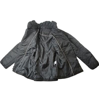 NWT Vintage Black Quilted Belted Puffer Jacket Stand Collar Full Zip Women's M - Thumbnail 7