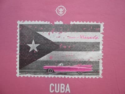 Cuba Graphic Pink T-Shirt - Thumbnail 3