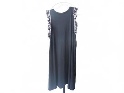 LOFT Black Ruffled Sleeve Dress - Size L - Thumbnail 3