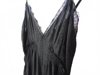Elegant Black Lace-Trimmed Jumpsuit - size 4 - Thumbnail 5