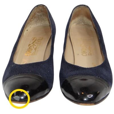 Salvatore Ferragamo Navy Suede Cap Toe Block Heel Pumps Shoes Womens Size 9 AA - Thumbnail 4