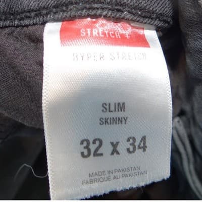 Express Mens Hyper Stretch Slim Skinny Jeans Grey Faded Wash - Thumbnail 3