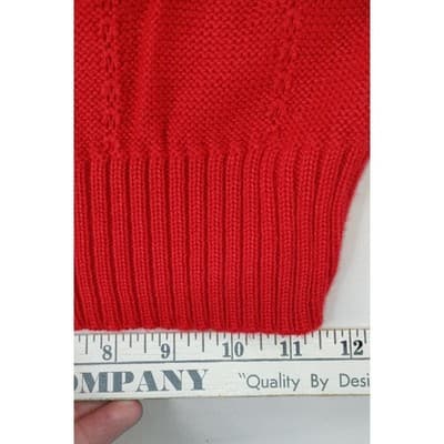 Vintage Barry & Me Red Knit Cropped Short Sleeve Sweater Women USA Made - Thumbnail 10