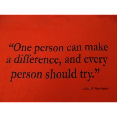 Vintage Orange T Shirt Shook Hardy & Bacon "One Person Can Make A Difference" XL - Thumbnail 5