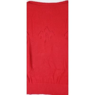 Vintage Barry & Me Red Knit Cropped Short Sleeve Sweater Women USA Made - Thumbnail 5